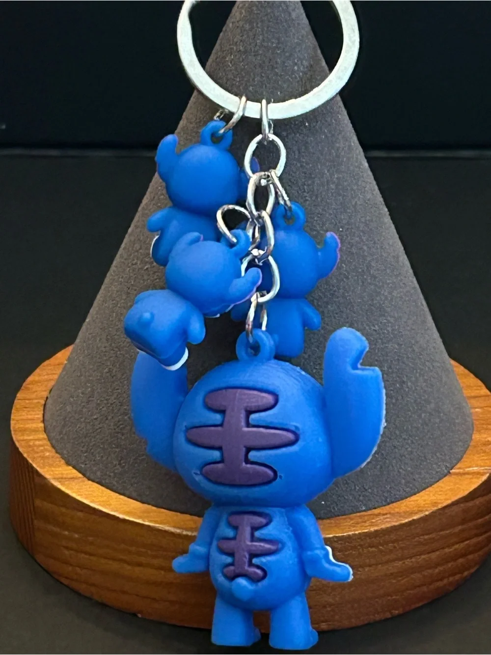 Blue Stitch 4 Characters Backpack Bag Charm Keychain with Mini Charms Brand New
